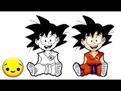 Dibujos de goku para niños * como dibujar y colorear a Goku Fácil - Dragon Ball Z