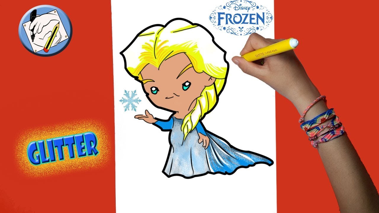 Dibujos para niños y niñas Como dibujar y colorear a Elsa de Frozen Disney kawaii paso a paso fácil