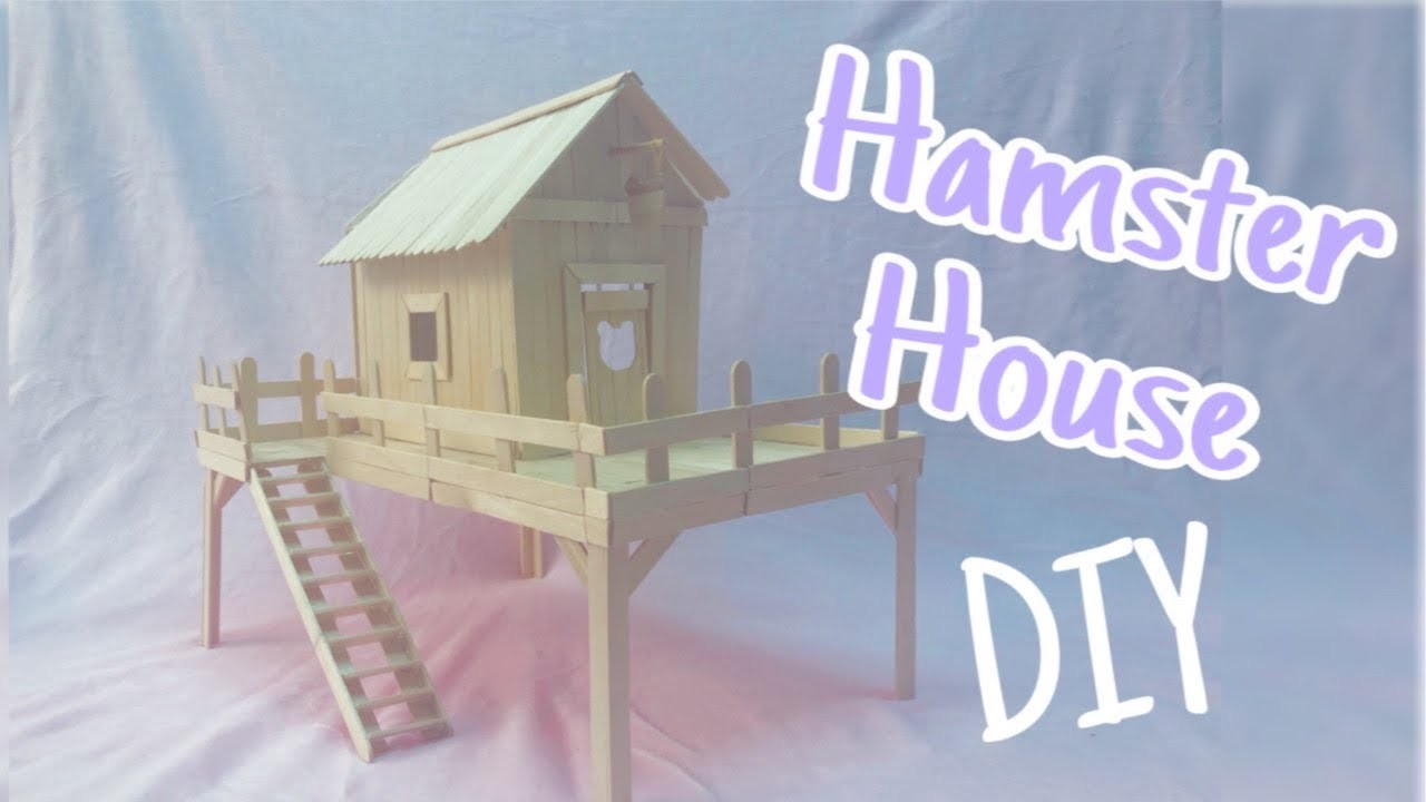 DIY CASITA de PALITOS para HAMSTER. Popsicle Stick House Hamster