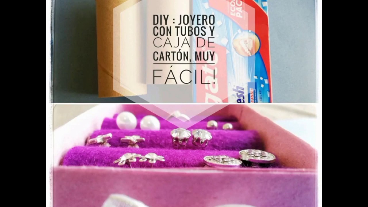 JOYERO DE CARTON. Manualidades con tubos de carton.ideas de reciclaje