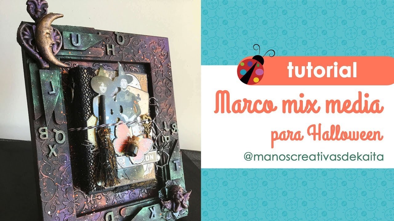Marco alterado de Halloween ????️ Mix Media Scrapbooking en Español ????️