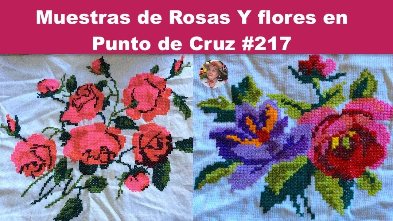 Muestras de Rosas Y flores en  Punto de Cruz #217