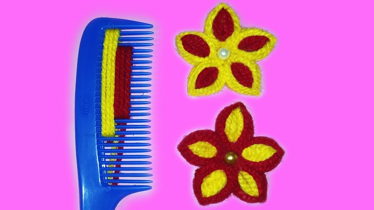 TRUCO FÁCIL PARA HACER FLORES CON UN PEINE #2. Easy Flower Embroidery Trick with comb #amazingdiy