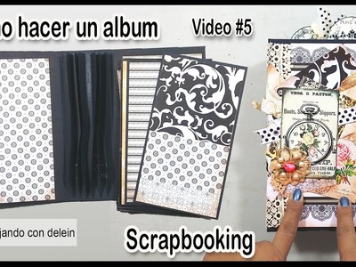 Video #5 Como hacer un álbum con cartulina, scrapbooking, album Laura (Cómo decorar las páginas)
