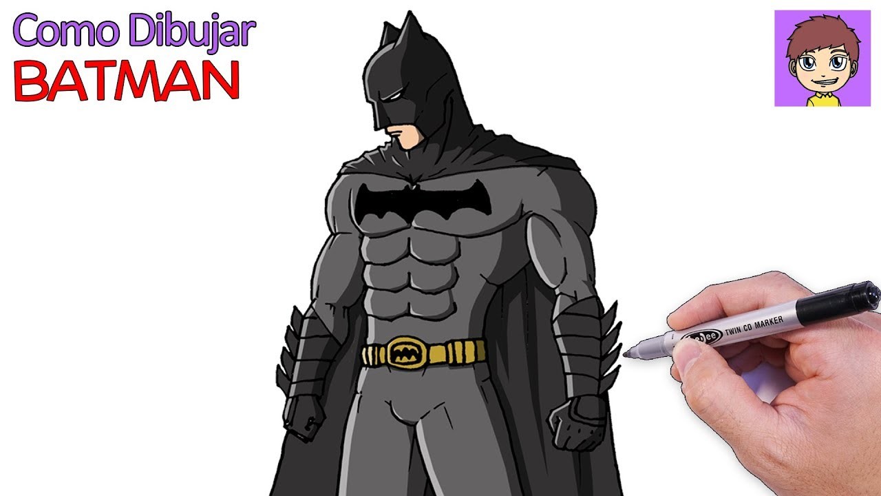 Como Dibujar a Batman Paso a Paso - Dibujos para Dibujar - Dibujos Faciles de Batman