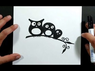 Como dibujar buhos paso a paso | How to draw owls