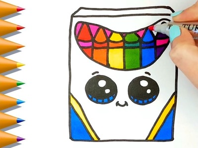 Como Dibujar Crayones Kawaii ???? How to draw a Crayola Box