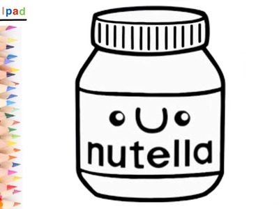 Como dibujar NUTELLA KAWAII | dibujos para niños ????⭐ How to draw a CUTE NUTELLA | drawings for kids