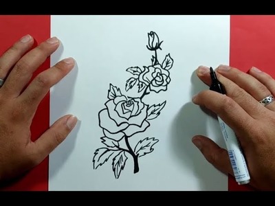 Como dibujar rosas paso a paso | How to draw roses