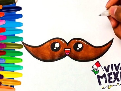 COMO DIBUJAR UN BIGOTE MEXICANO KAWAII | How to draw a Mexican Moustache