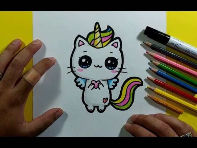 Como dibujar un gato kawaii paso a paso | How to draw a kawaii cat