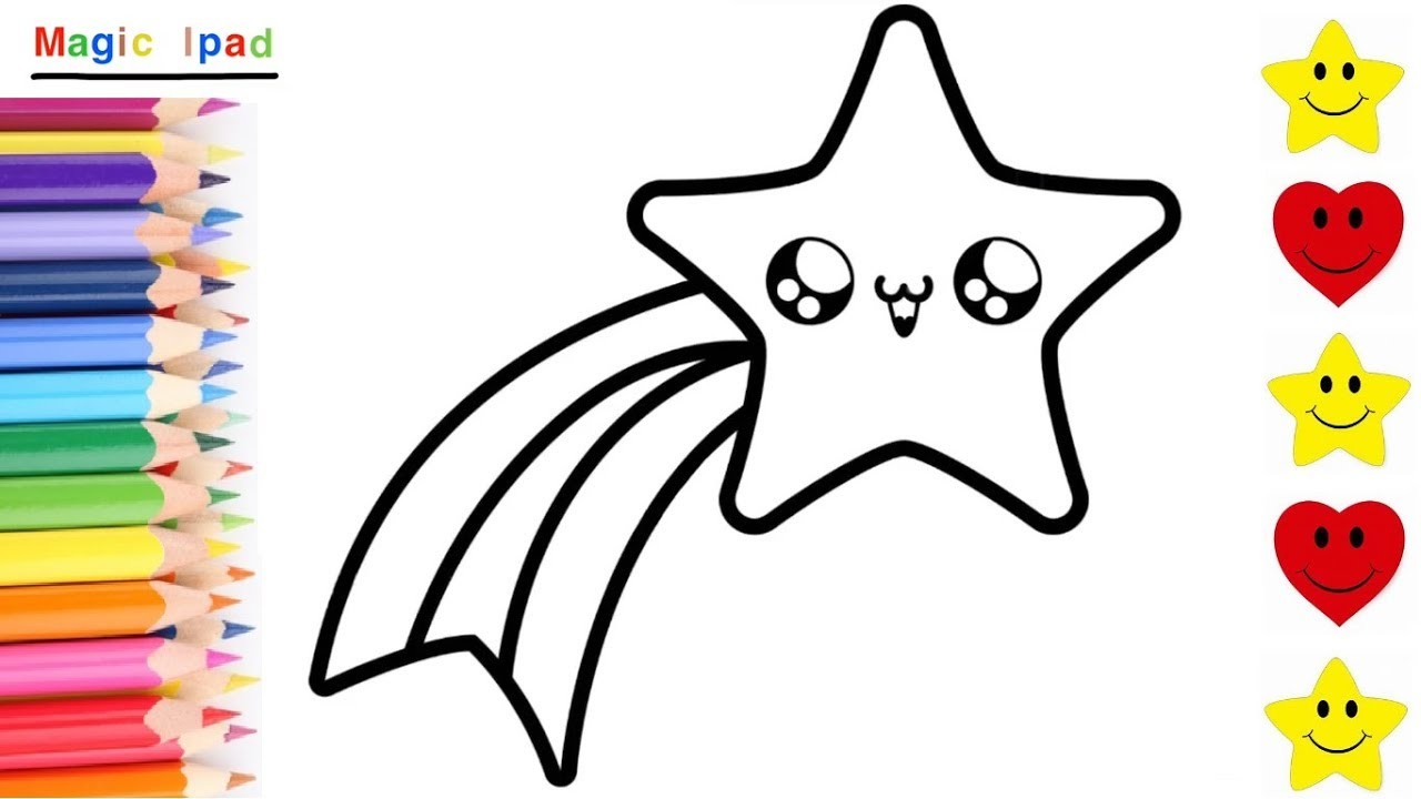 Como dibujar una ESTRELLA FUGAZ KAWAII | dibujos niños ????⭐ How to draw a SHOOTING STAR | kids