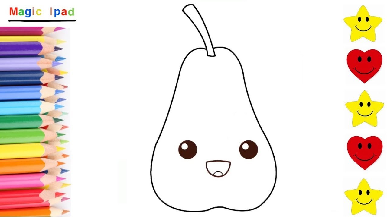 Como dibujar una PERA KAWAII ????⭐ How to draw a CUTE PEAR