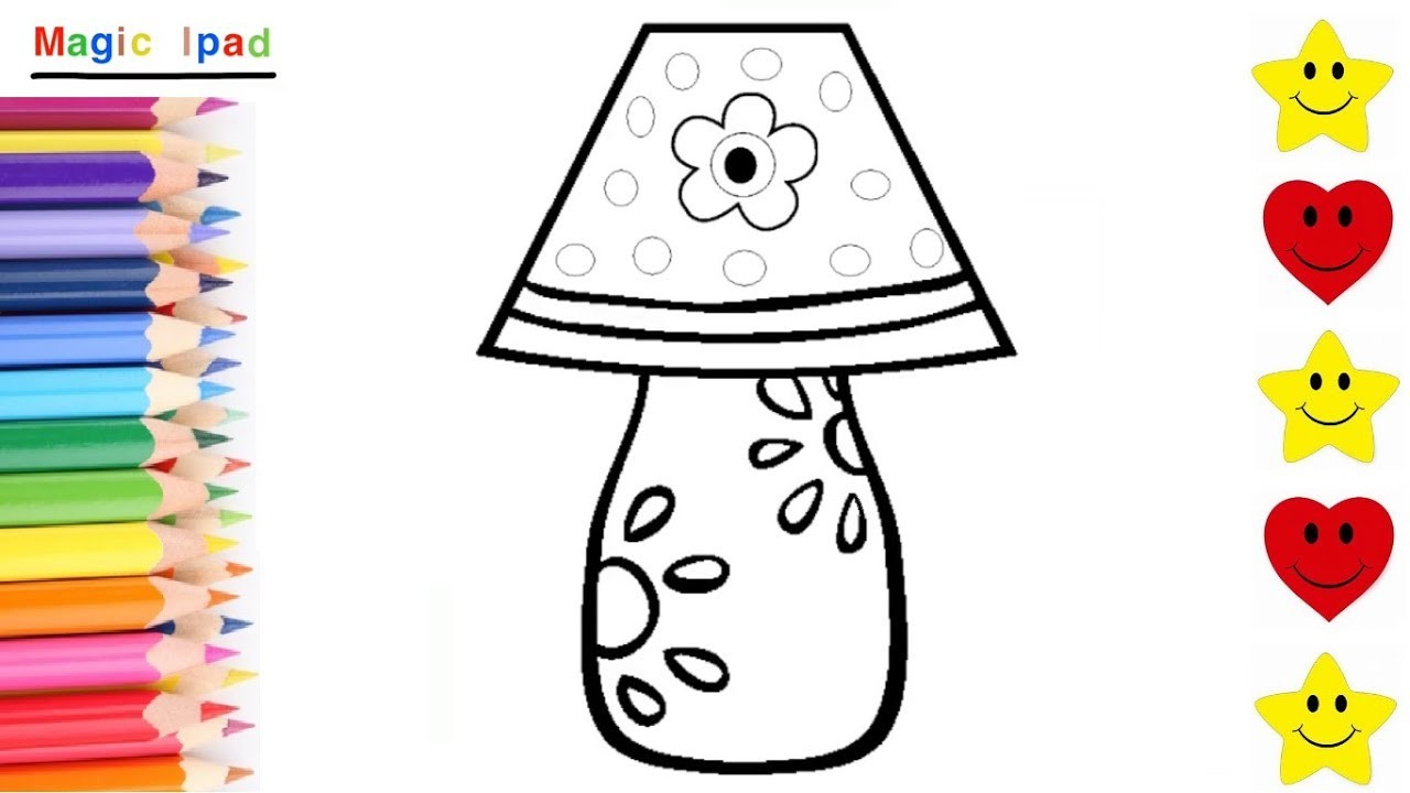 Como Dibujar y Colorear una LAMPARA CON FLORES????⭐ How to Draw a LAMP WITH FLOWERS