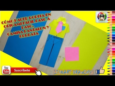 Cómo hacer camisa, pantalón y corbata en origami | papiroflexia | vestido en papel