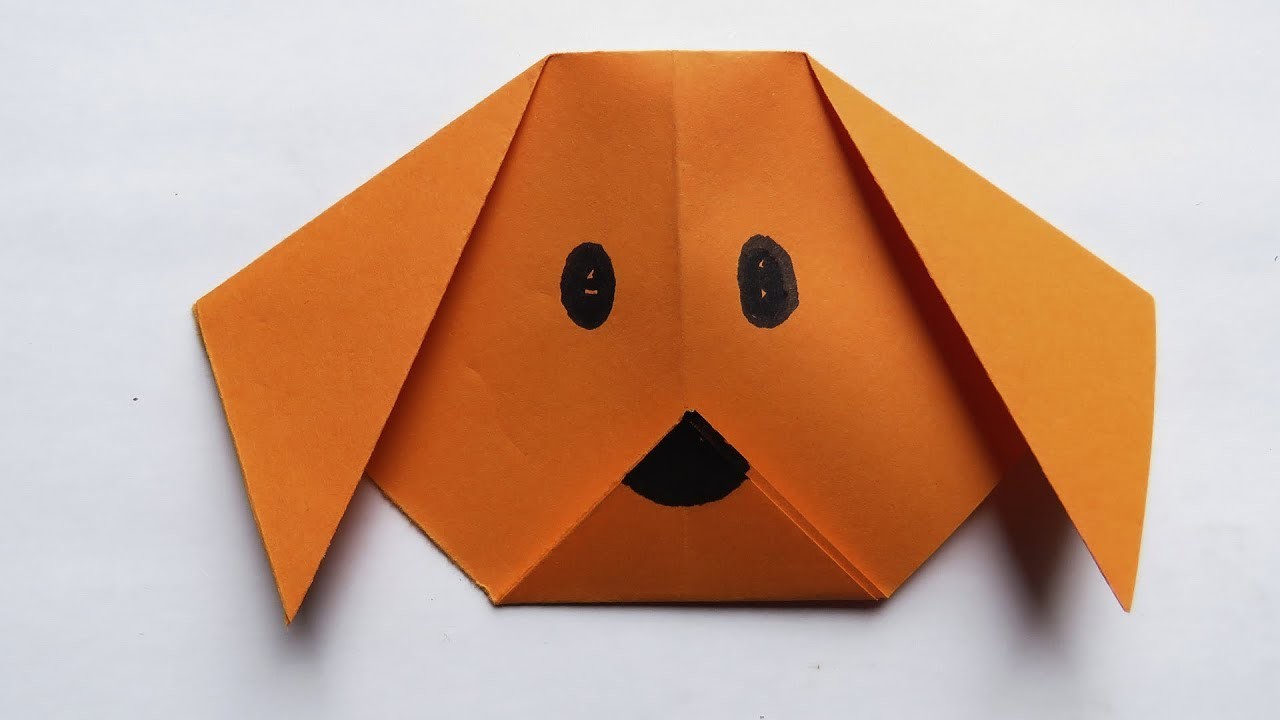 Como Hacer una Carita de Perro de Papel Fácil☺ORIGAMI! Paper Dog Face
