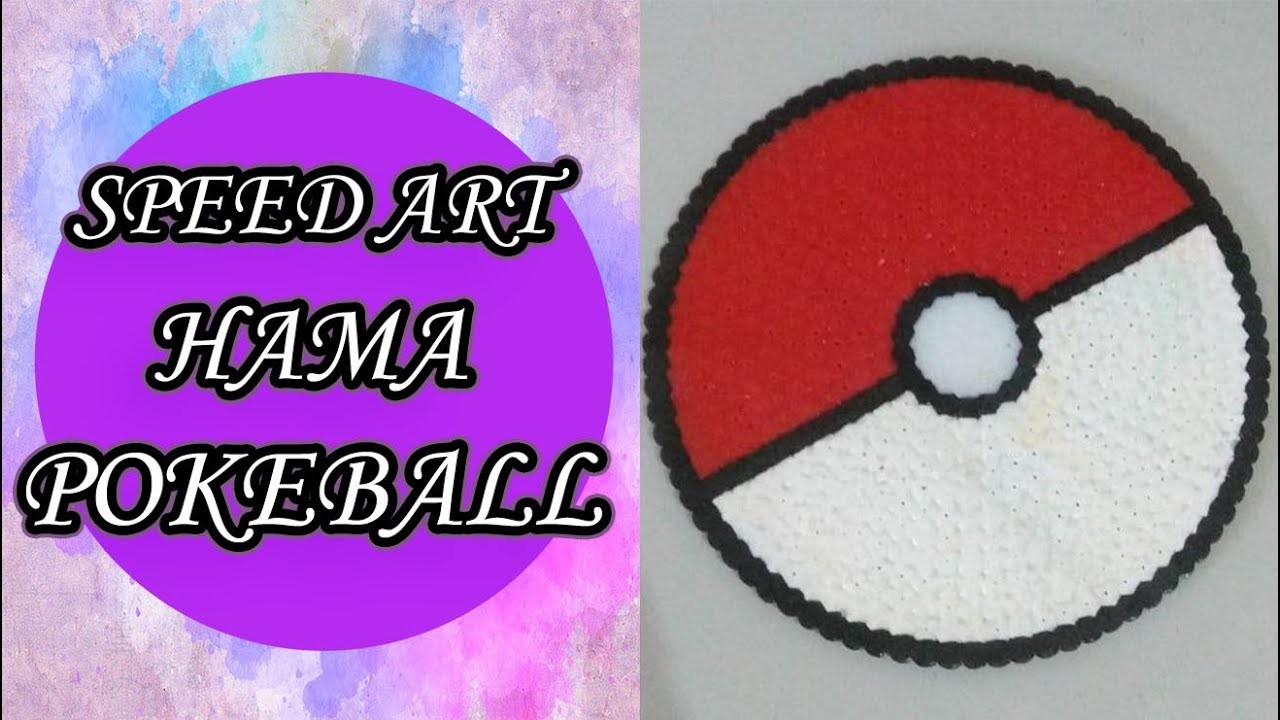 Como hacer una pokeball Posavasos.Salvamantel con hama beads | Speed art hama pokemon