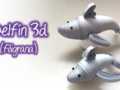 Delfin 3D de filigrana, 3D dolphin of quilling