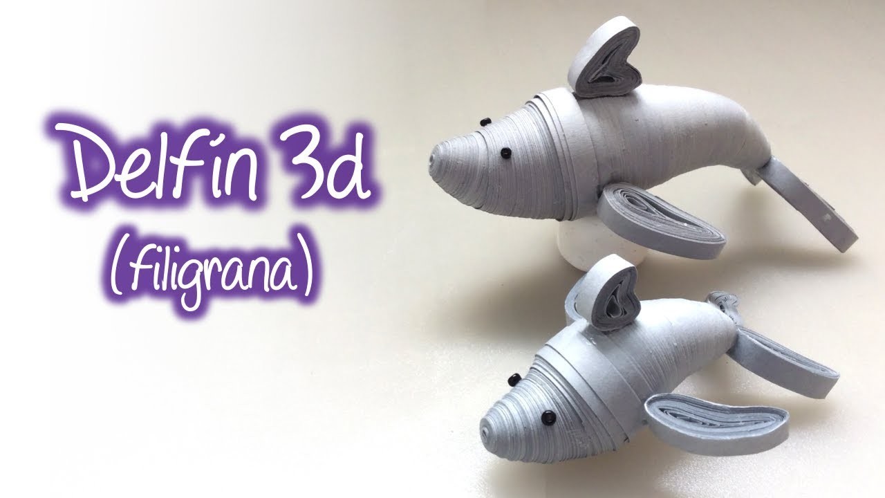 Delfin 3D de filigrana, 3D dolphin of quilling