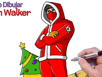 Dibujos de Alan Walker Papa Noel - Como Dibujar a Alan Walker Paso a Paso - Dibujos para Dibujar