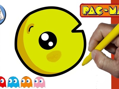 Dibujos fáciles para niños y niñas Como dibujar y colorear un Pac-man kawaii paso a paso
