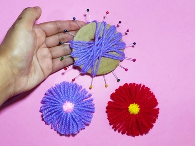 FLORES DE LANA MUY FÁCIL #21. Hand Embroidery Amazing Trick, Easy Flower Embroidery, Sewing Hack