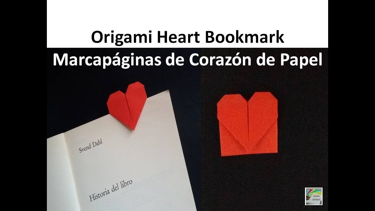 Origami Heart ????Bookmark, DIY Love Paper Crafts - Marcapáginas de Corazón de Papel, Manualidades Amor