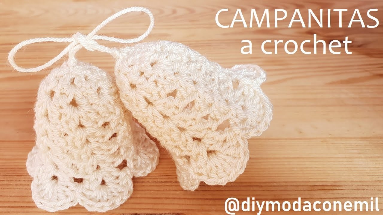 Adorno de Navidad tejido a crochet CAMPANITA. DIY moda con Emil
