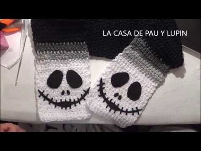 BUFANDA TEJIDA A CROCHET, IDEAL PARA HALLOWEEN, MUY FÁCIL