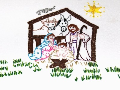 Cómo Bordar el Nacimiento o Pesebre Navideño | Nativity Scene Christmas Embroidery