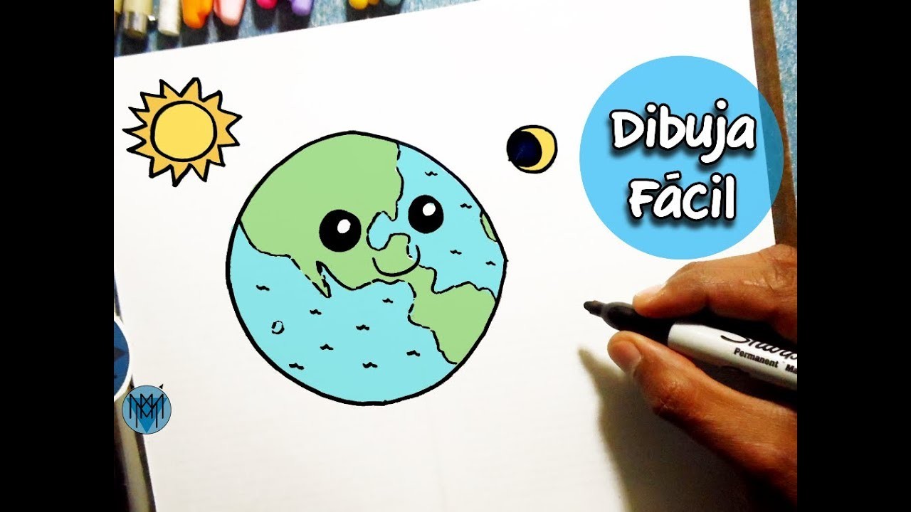 Cómo Dibujar un Planeta Tierra Kawaii Fácil | How to Draw the Planet Earth KAWAII