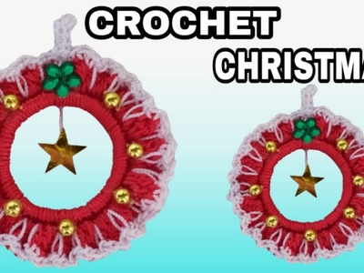 Cómo hacer corona de Navidad tejida a crochet