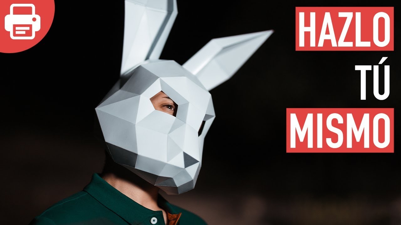 Cómo hacer una Máscara de Conejo con Papel o Cartulina en 3D | Plantillas para Imprimir