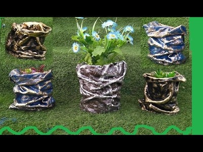 DIY, Como hacer macetas de cemento, y pantalones jeans tela reciclados Ideas jardinería y decoración