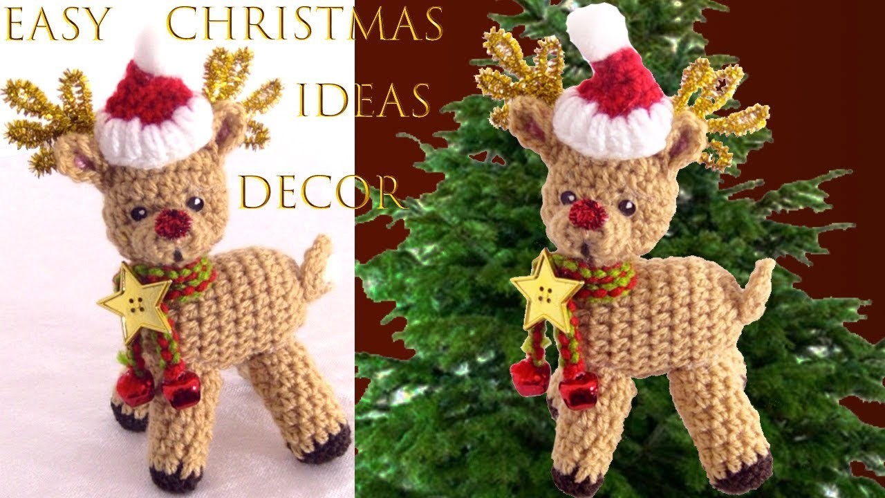 Ideas de Navidad Como hacer a Rodolfo el reno a crochet Easy Christmas ideas