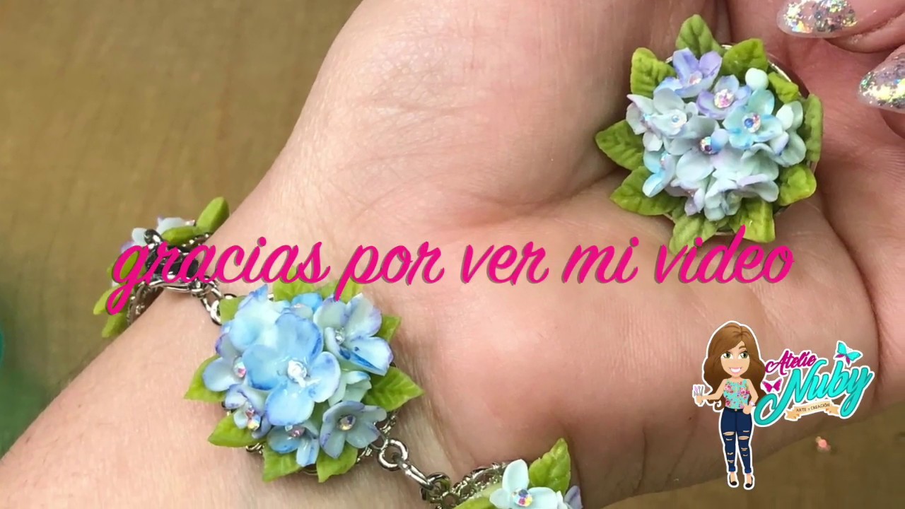 Pulsera y anillo de porcelana fria o pasta flexible