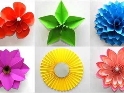 6 Rosas de papel fáciles de hacer | Flores de Decoración para el hogar | Bricolaje