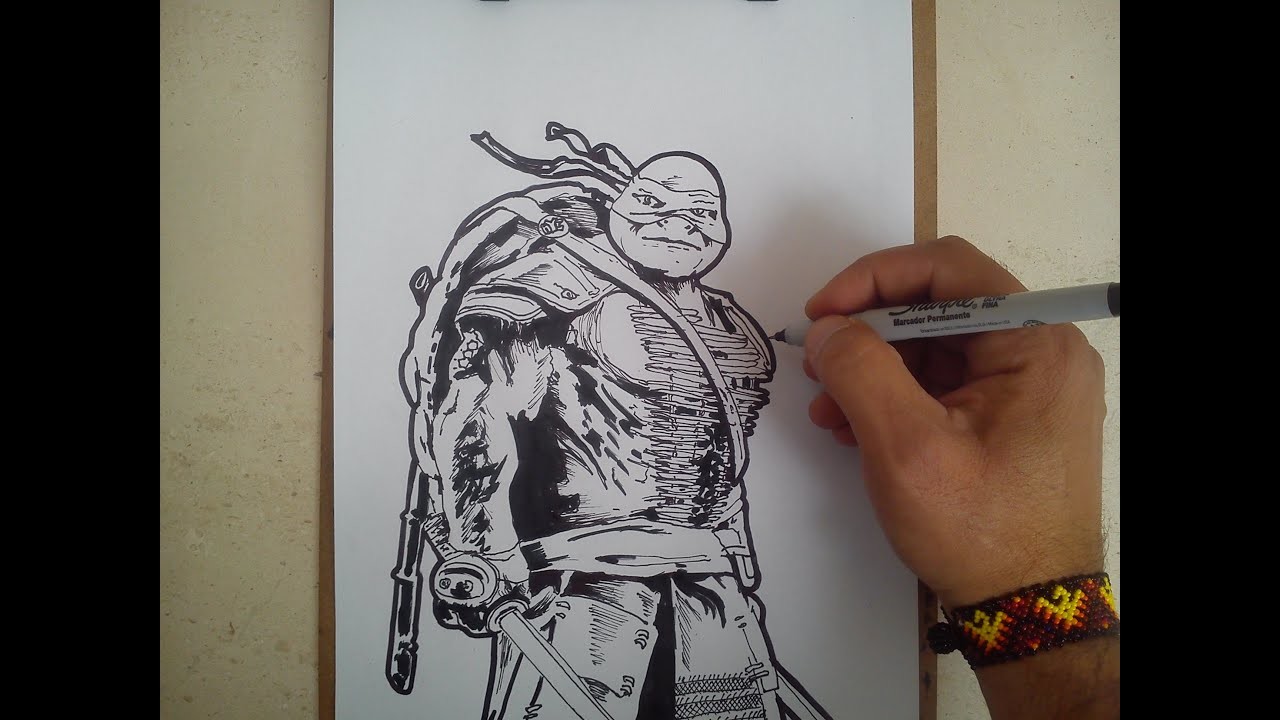 Como dibujar a leonardo tortugas ninja 2. HOW TO DRAW A LEONARDO TURTLES NINJA 2