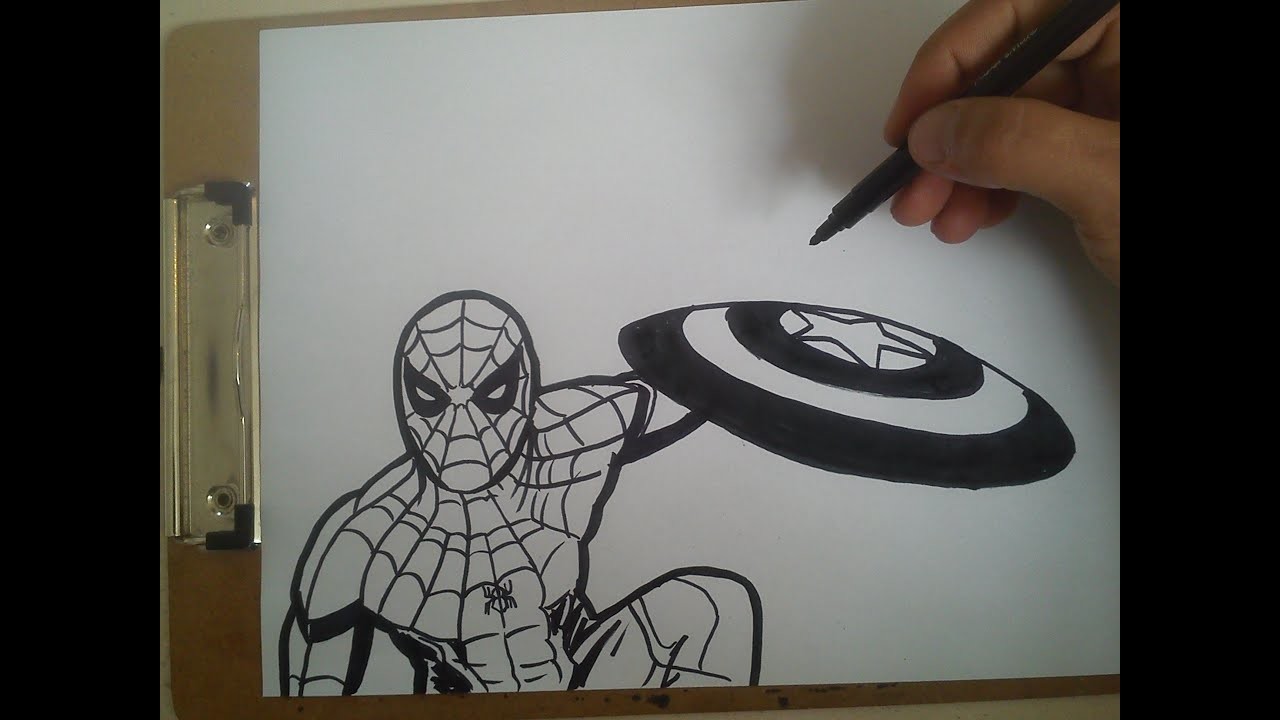 COMO DIBUJAR A SPIDERMAN (CIVIL WAR). how to draw spiderman (civil war)
