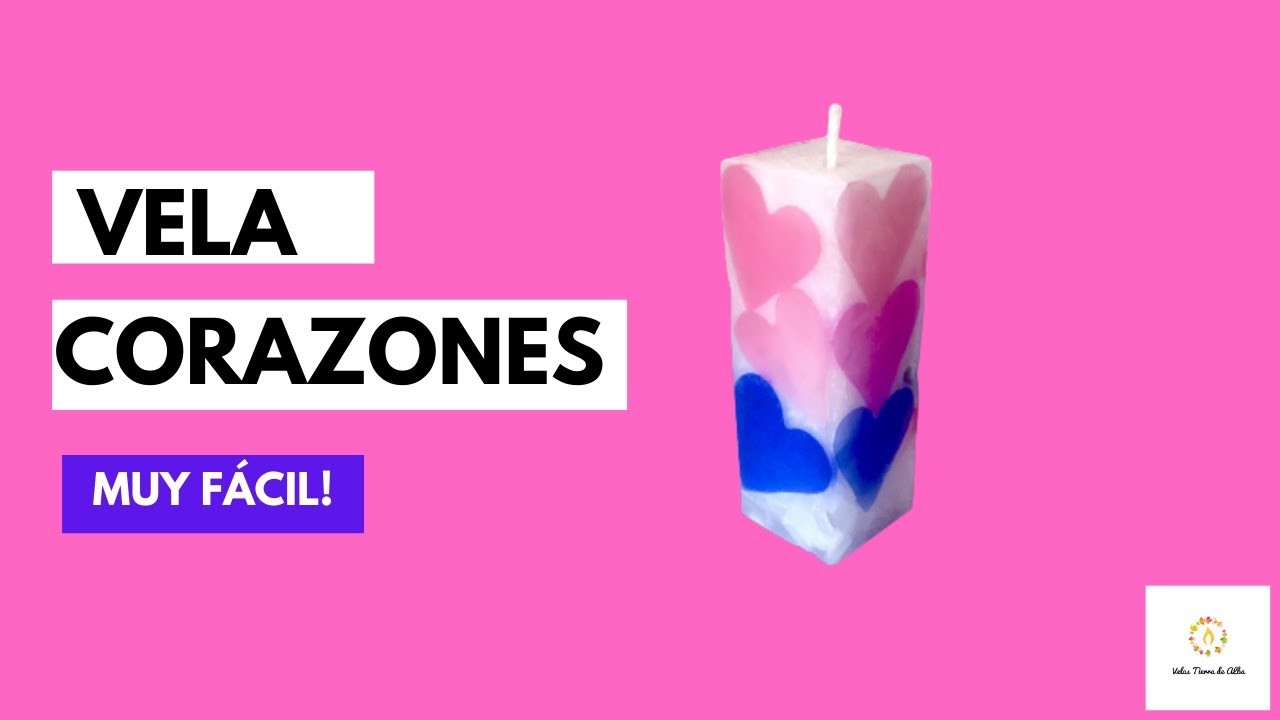 COMO HACER UNA VELA DECORATIVA DE CORAZONES