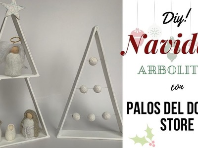 DIY: ARBOLITOS DE NAVIDAD CON PALOS DE MADERA.MINI CHRISTMAS TREES WITH WOOD CRAFT STICKS