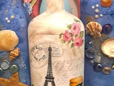 #DIY #DECOUPAGE #decoupagetutorial #DiyGlam  #BottleArt DIY BOTELLA DECOUPAGE París ????