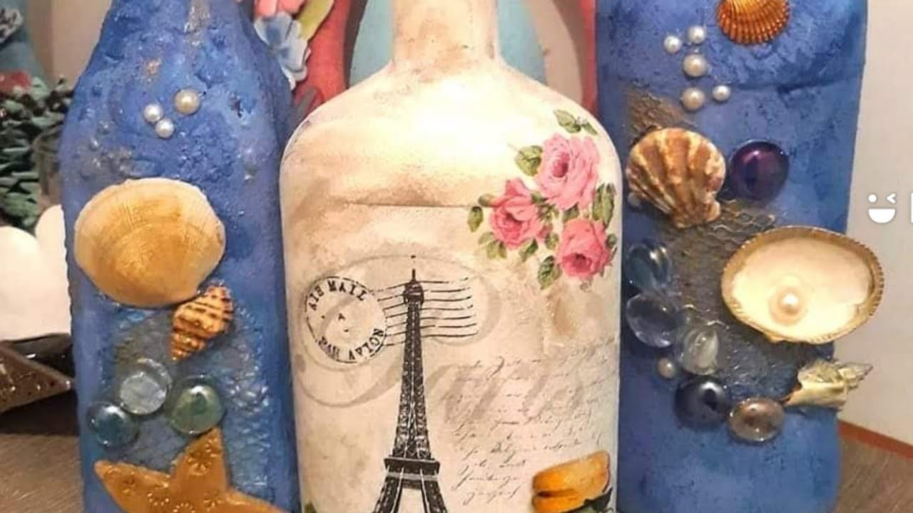 #DIY #DECOUPAGE #decoupagetutorial #DiyGlam  #BottleArt DIY BOTELLA DECOUPAGE París ????