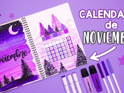 Haz tu Calendario de NOVIEMBRE - arte con marcadores - BULLET JOURNAL
