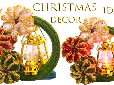 Ideas de Navidad 2019 como hacer candelabro servilletero a Crochet Christmas decor