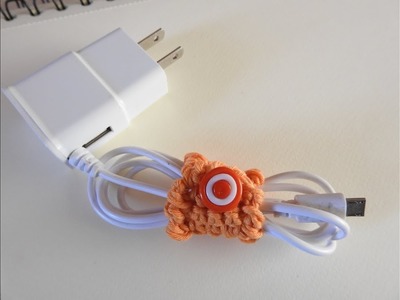 Sujetador de cables a crochet. Diseño propio. The Honey chic