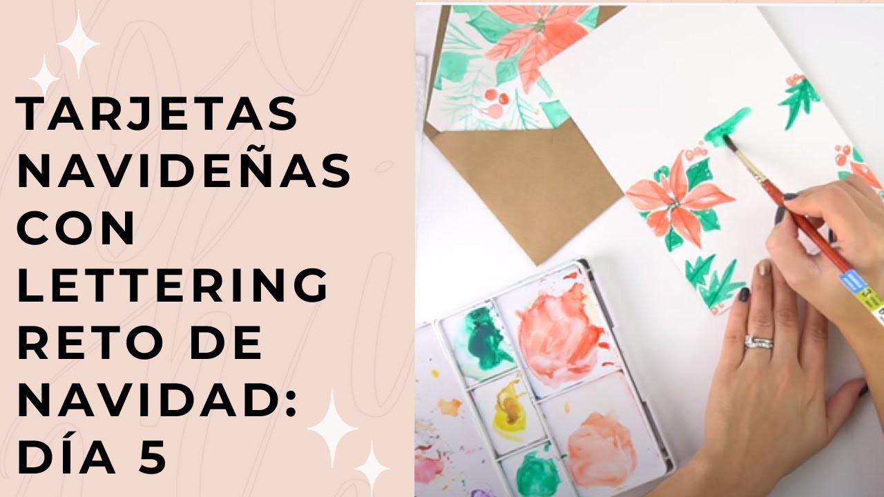 Tarjetas Navideñas con Lettering (Reto de Navidad: Día 5)