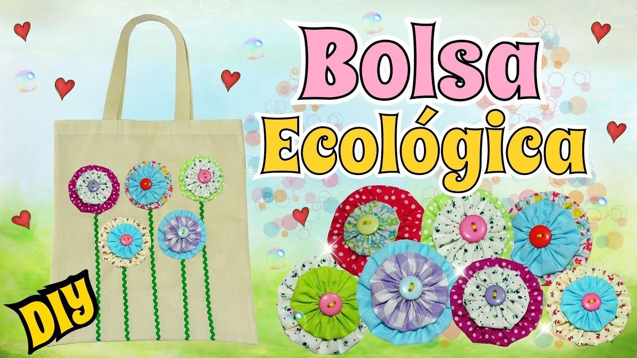 Tote Bag DIY Bolsa de tocuyo con flores DIY Tutorial facil