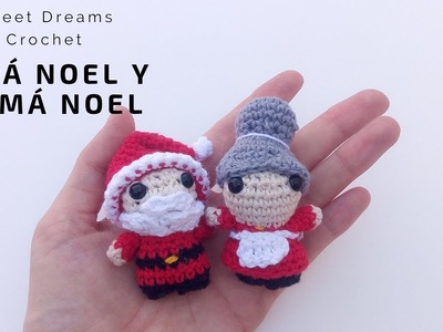 1º PARTE - PAPA NOEL Y MAMA NOEL pequeños amigurumis tejidos a crochet (con subtitulos en inglés)