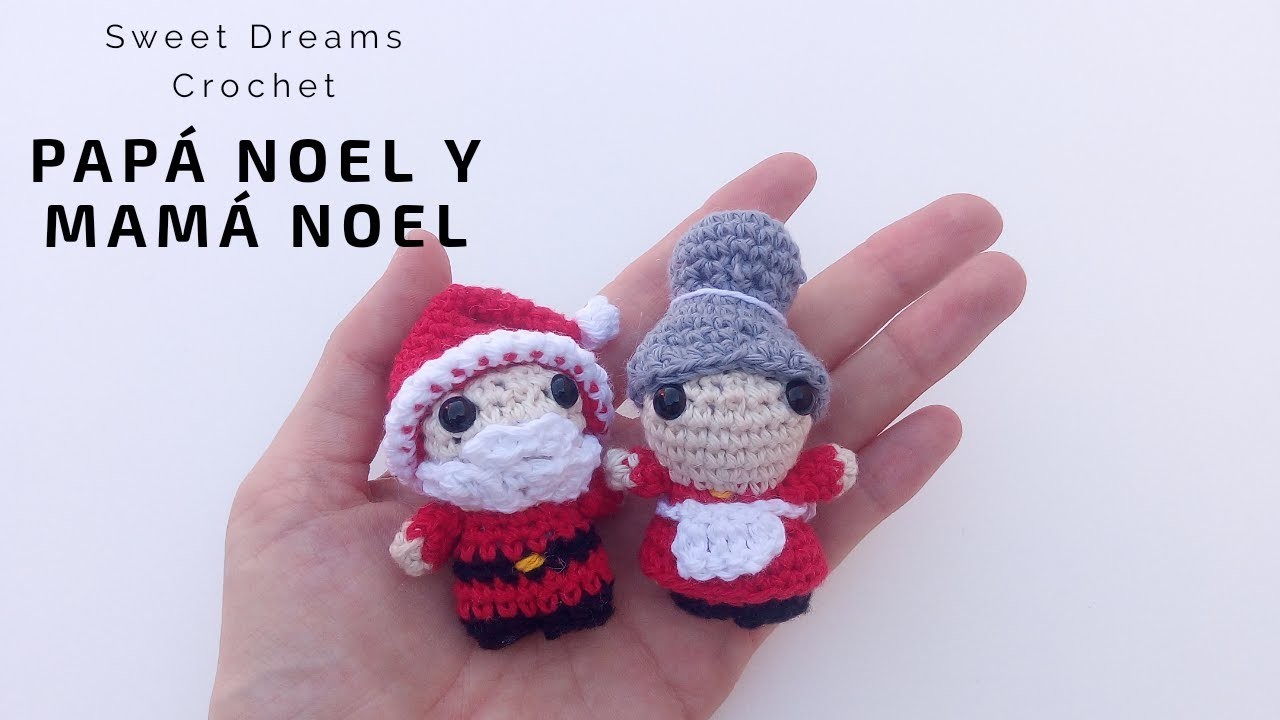 1º PARTE - PAPA NOEL Y MAMA NOEL pequeños amigurumis tejidos a crochet (con subtitulos en inglés)